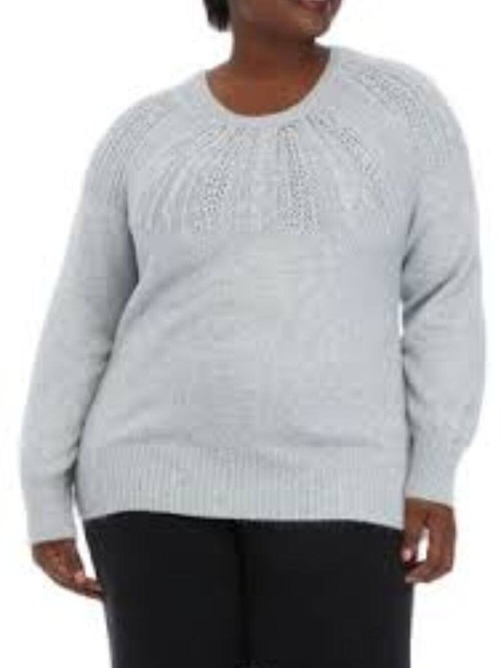 NWT Chaps Gray Metallic Crewneck Sweater